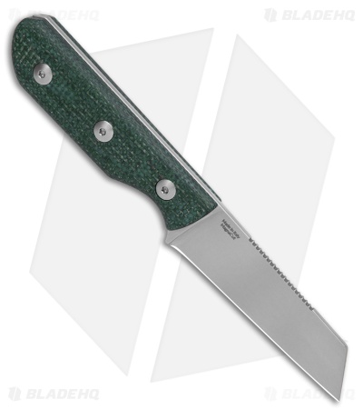 StraightLine EDC Scorer Fixed Blade Knife Green Burlap Micarta (2.8" SW)