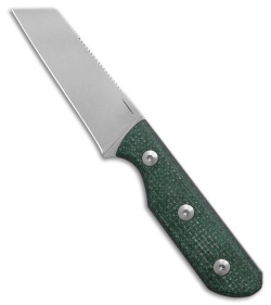 StraightLine EDC Scorer Fixed Blade Knife Green Burlap Micarta (2.8" SW)