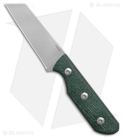 StraightLine EDC Scorer Fixed Blade Knife Green Burlap Micarta (2.8" SW)