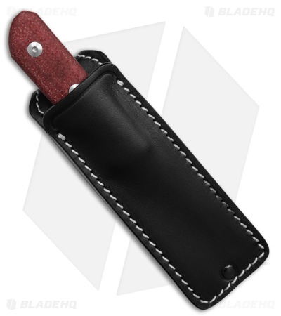 StraightLine EDC Scorer Fixed Blade Knife Red Burlap Micarta (2.8" Satin)