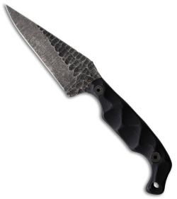 Stroup Knives Bravo 5 Wharncliffe Fixed Blade Knife Black G-10 (3.5" Acid Wash)