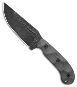Stroup Knives GP1 Fixed Blade Knife Grey G-10 (4.4" Black SW)