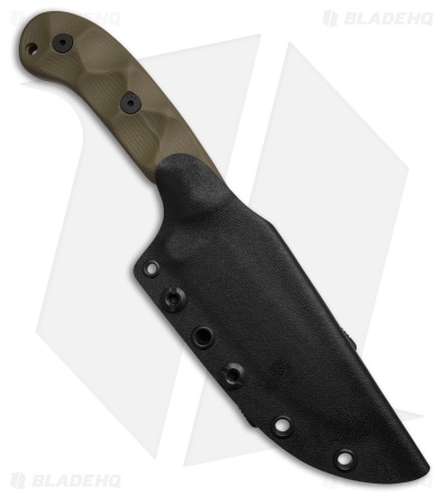 Stroup Knives GP1 Fixed Blade Knife OD Green G-10 (4.4" FDE)