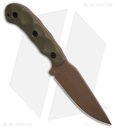 Stroup Knives GP1 Fixed Blade Knife OD Green G-10 (4.4" FDE)