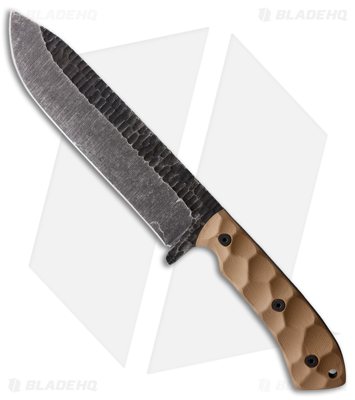 Stroup Knives BK1 Fixed Blade Knife Tan G-10 (7.8" Acid Wash)