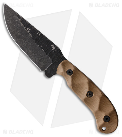 Stroup Knives GP1 Fixed Blade Knife Tan G-10 (4.4" Acid Wash)