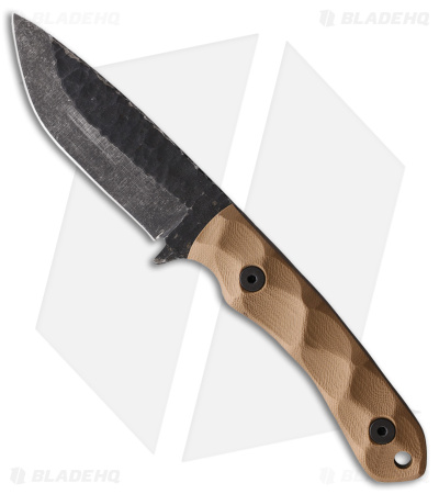 Stroup Knives GP2 Fixed Blade Knife Tan G-10 (3.75" Acid Wash)