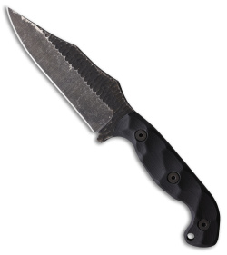 Stroup Knives TU1 Fixed Blade Knife Black G-10 (4.5" Acid Wash)