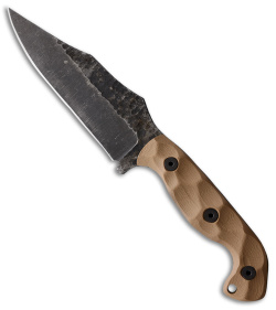 Stroup Knives TU1 Fixed Blade Knife  Tan G-10 (4.5" Acid Wash)