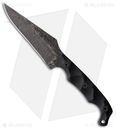 Stroup Knives TU2 Fixed Blade Knife  Black G-10 (4.5" Acid Wash)