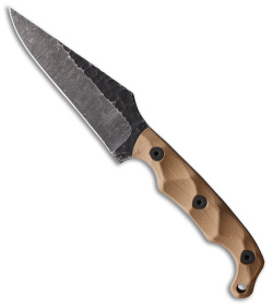 Stroup Knives TU2 Fixed Blade Knife Tan G-10 (4.5" Acid Wash)