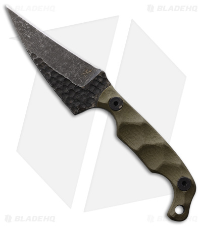 Stroup Knives Mini Mod 2 Fixed Blade Knife OD Green G-10 (6.75" Acid Wash)