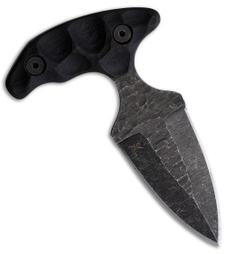 Stroup Knives SD1 Push Dagger Fixed Blade Knife Black G-10 (2.5" Acid Wash)