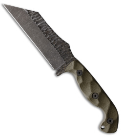 Stroup Knives TU3 Wharncliffe Fixed Blade Knife OD Green G-10 (5" Acid Wash)