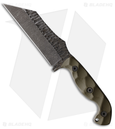 Stroup Knives TU3 Wharncliffe Fixed Blade Knife OD Green G-10 (5" Acid Wash)