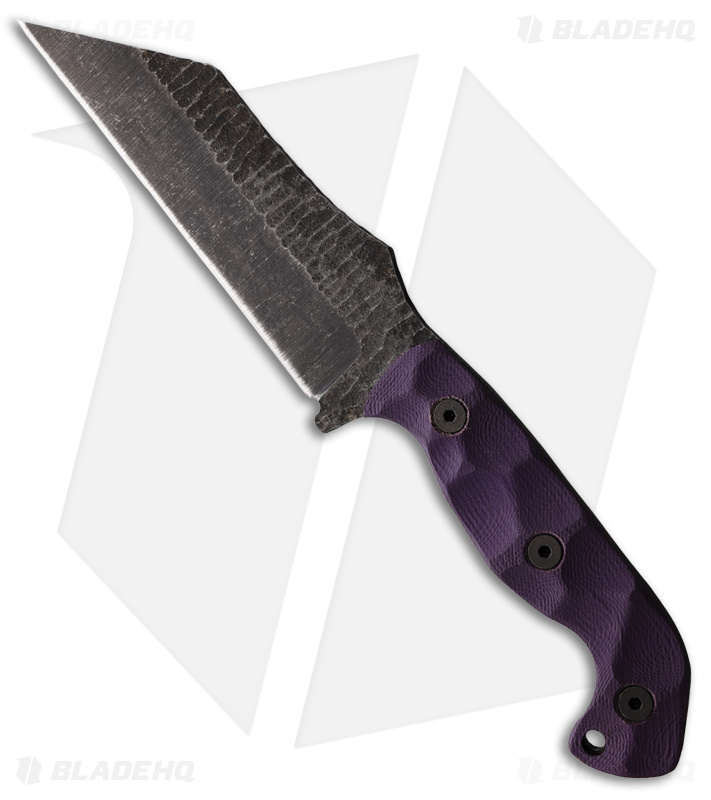 Stroup Knives TU3 Wharncliffe Fixed Blade Knife Purple G-10 (5" Acid Wash)