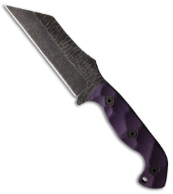 Stroup Knives TU3 Wharncliffe Fixed Blade Knife Purple G-10 (5" Acid Wash)