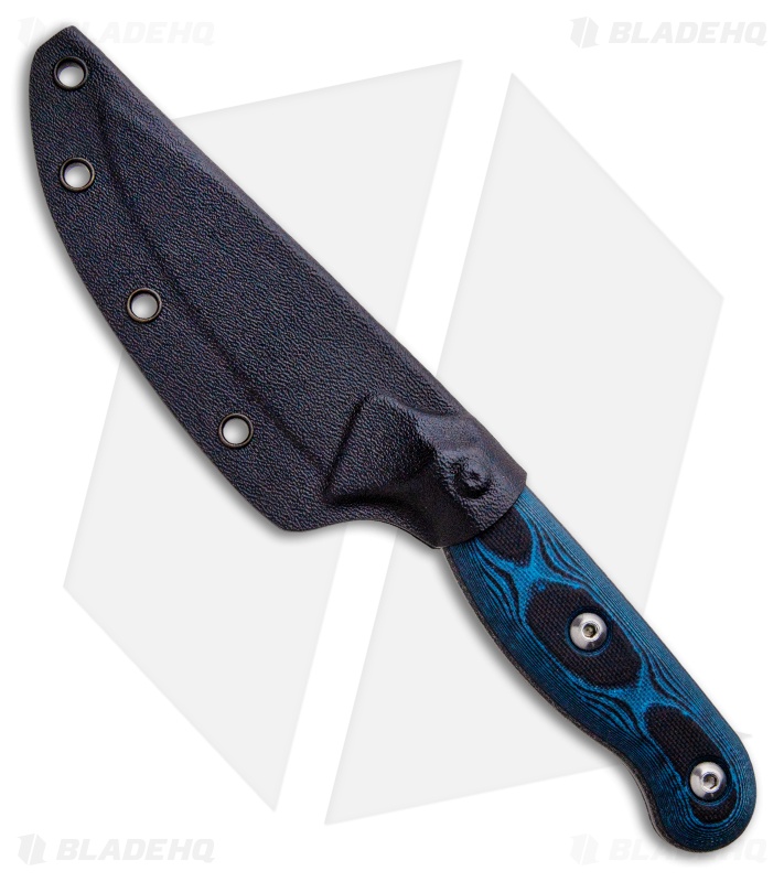 TOPS Knives Dicer 3 Drop Point Paring Knife Black/Blue G10 (3.5" Tumbled S35VN)