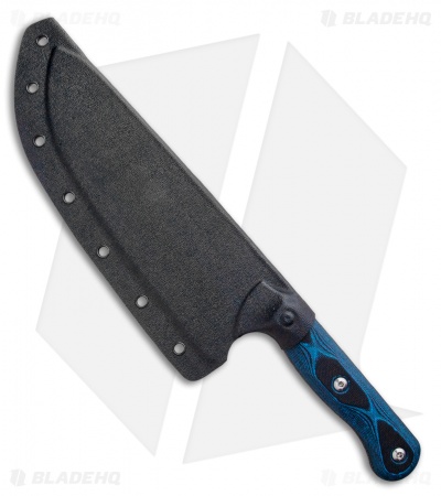 TOPS Knives Dicer 8 Chef's Knife 7.75 CPM-S35VN Tumble Finished Blade,  Black Micarta & Blue/Black G10 Handles, Black Kydex Sheath - KnifeCenter -  DCR8-01