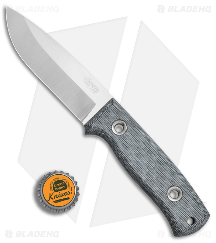 TRC Knives Bushcraft Fixed Blade Knife Black Micarta (4.25" Satin N690)