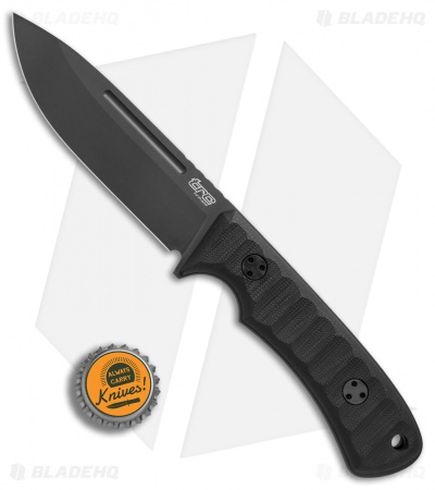 TRC Knives K-1 Fuller Fixed Blade Knife Black G-10 (4.5" Black M390)