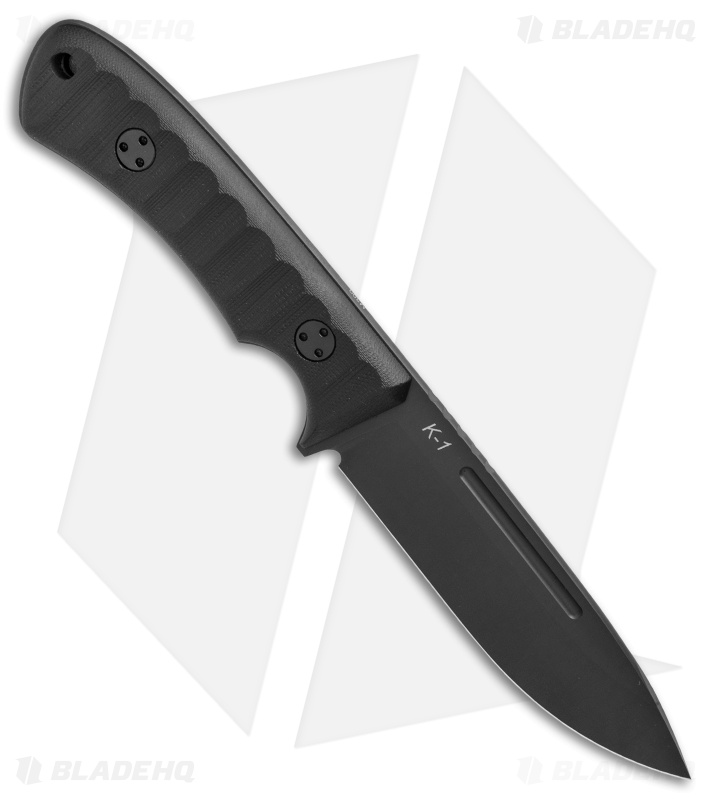 TRC Knives K-1 Fuller Fixed Blade Knife Black G-10 (4.5" Black M390)