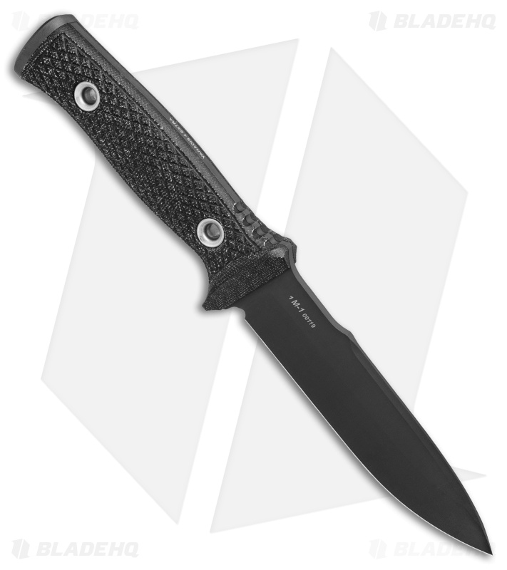 TRC Knives M-1 Fixed Blade Knife Black Micarta (5.25" Black)