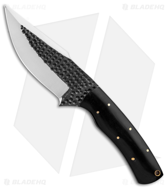 Tallen 5.5" Clip Point Fixed Blade Knife Dark Horn (5.5" Hammered)