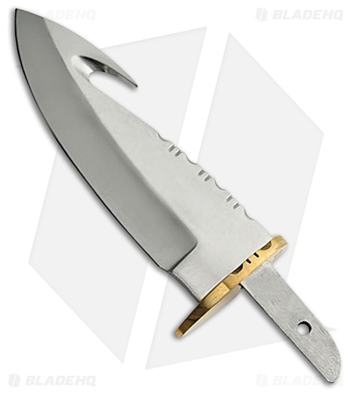 Tallen Cougar Strike Gut Hook Fixed Blade Knife Blank w/ Sheath (4" Mirror) 