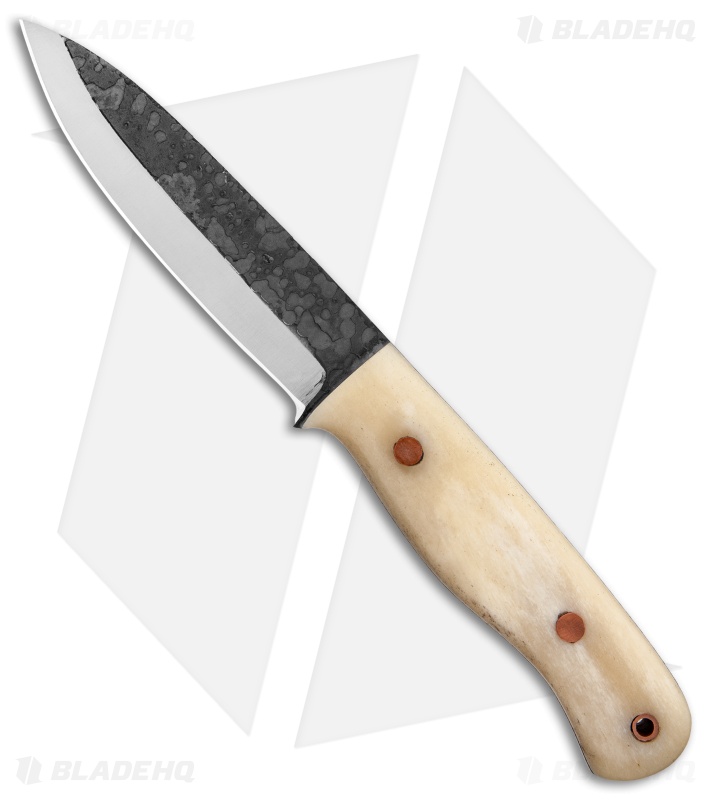 Tallen 4.25" Drop Point Fixed Blade Knife White Bone (4.25" Two Tone)