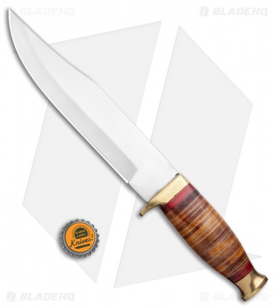 Tallen Master Hunter Bowie Fixed Blade Knife Leather (7.5" Satin) PA3385 