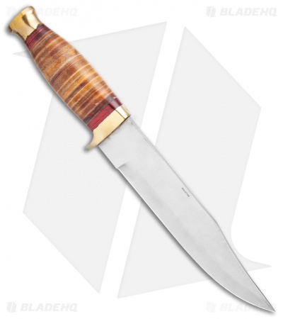 Tallen Master Hunter Bowie Fixed Blade Knife Leather (7.5" Satin) PA3385 