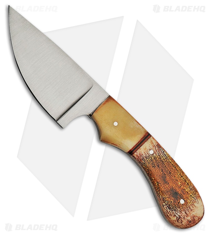 Tallen Small Skinner Fixed Blade Knife Brown Bone (3" Satin) PA3401 