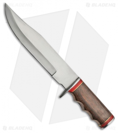 Tallen Strict Bowie Fixed Blade Knife Brown Wood (7.5" Satin) PA3380 