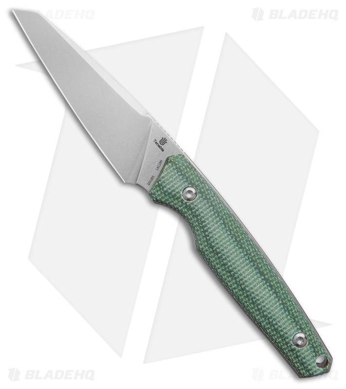 Tenable Knives Parr Fixed Blade Knife Green Micarta (3.1" Stonewash)