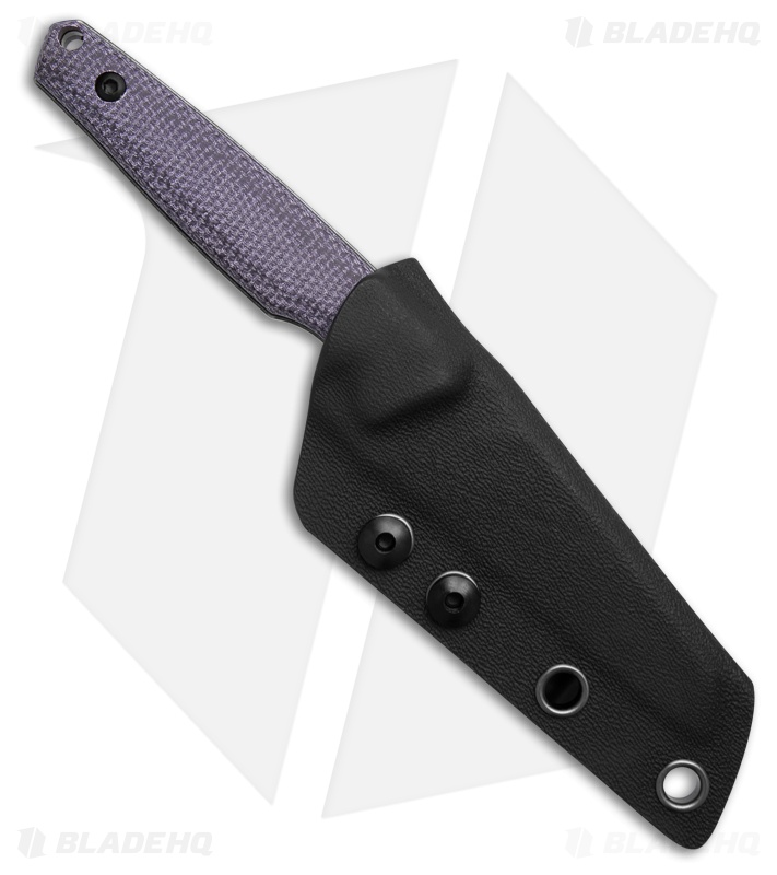 Tenable Knives Parr Fixed Blade Knife Purple Micarta (3.12" Black SW)