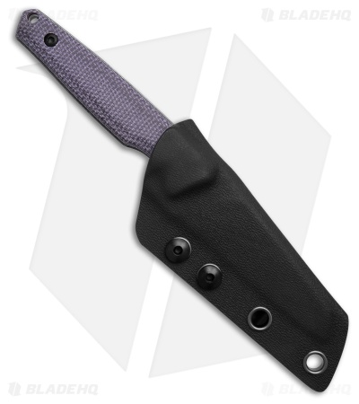 Tenable Knives Parr Fixed Blade Knife Purple Micarta (3.12" Black SW)
