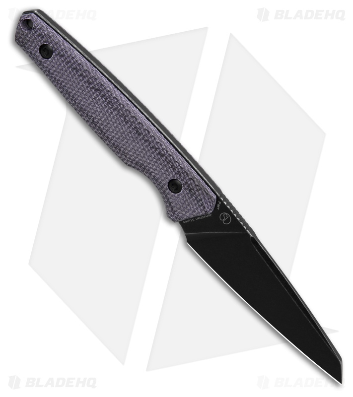 Tenable Knives Parr Fixed Blade Knife Purple Micarta (3.12" Black SW)