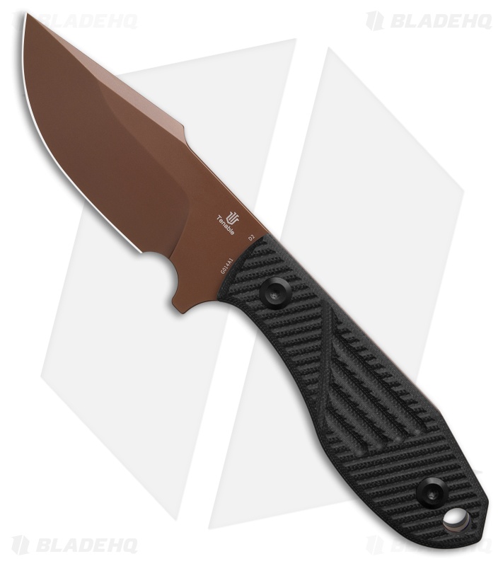 Tenable Knives Tiny Dancer Fixed Blade Knife Black G-10 (3.17" Rose Gold)