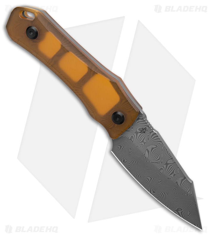 Tenable Loki Fixed Blade Knife Amber Ultem (2.87" Damascus)