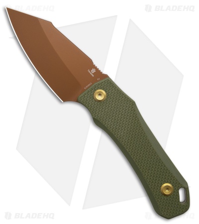 Tenable Loki Fixed Blade Knife Olive Green G-10 (2.87" Rose Gold)