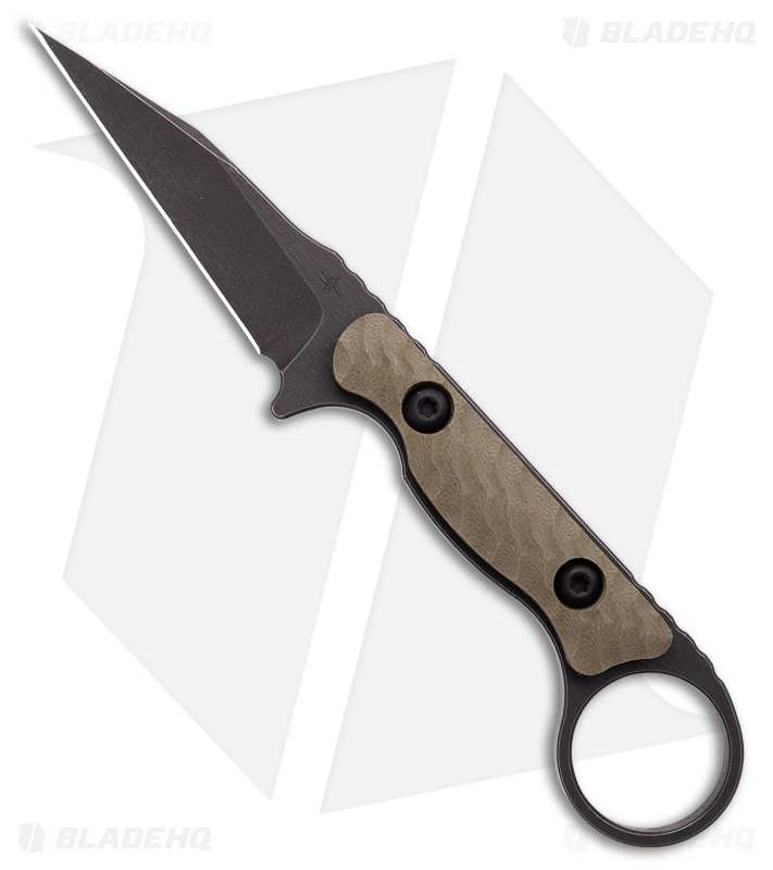 Toor Knives Jank Shank Fixed Blade Knife Covert Green G-10 (3" Black)