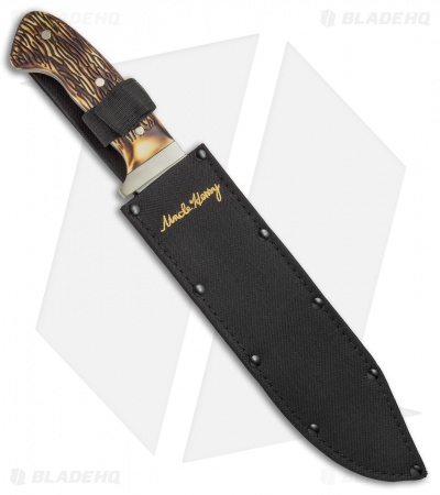 Uncle Henry Large Bowie Fixed Blade Knife Delrin Stag (9.8" Satin)
