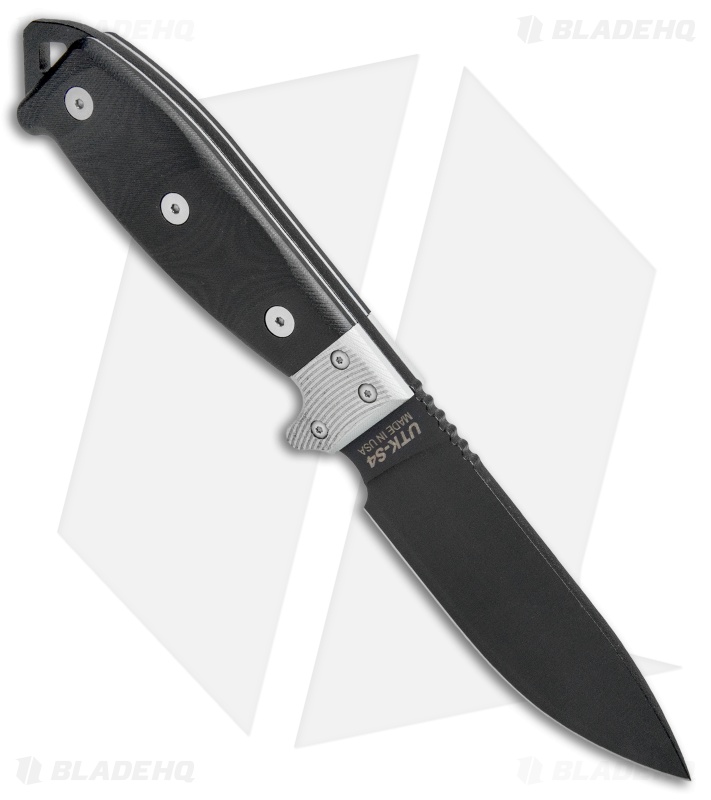 Utica Cutlery UTKS-4 Survival Series Fixed Blade Black Micarta (4.5" Black)
