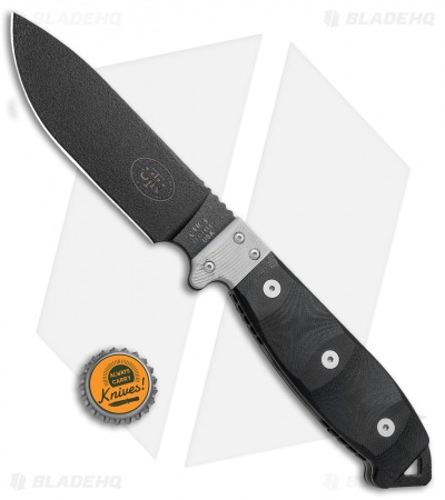 Utica Cutlery UTKS-5 Survival Series Fixed Blade Black Micarta (5.1" Black)