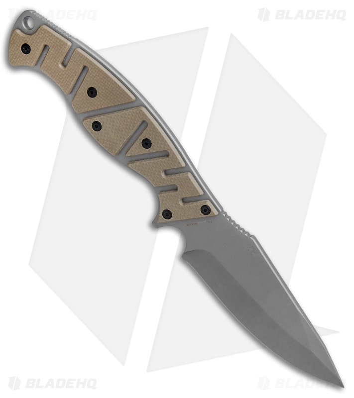 V Nives Altered Beast Fixed Blade Knife Coyote Snow G-10 (4.25" Bead Blast)