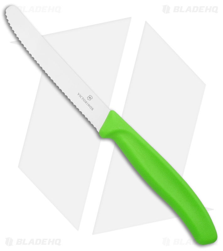Victorinox Swiss Army Paring Knife Green (4" Satin Full Serr)
