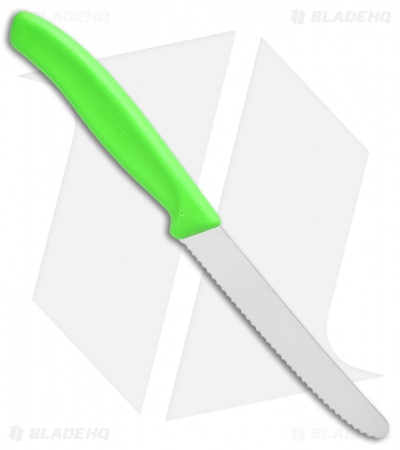 Victorinox Swiss Army Paring Knife Green (4" Satin Full Serr)