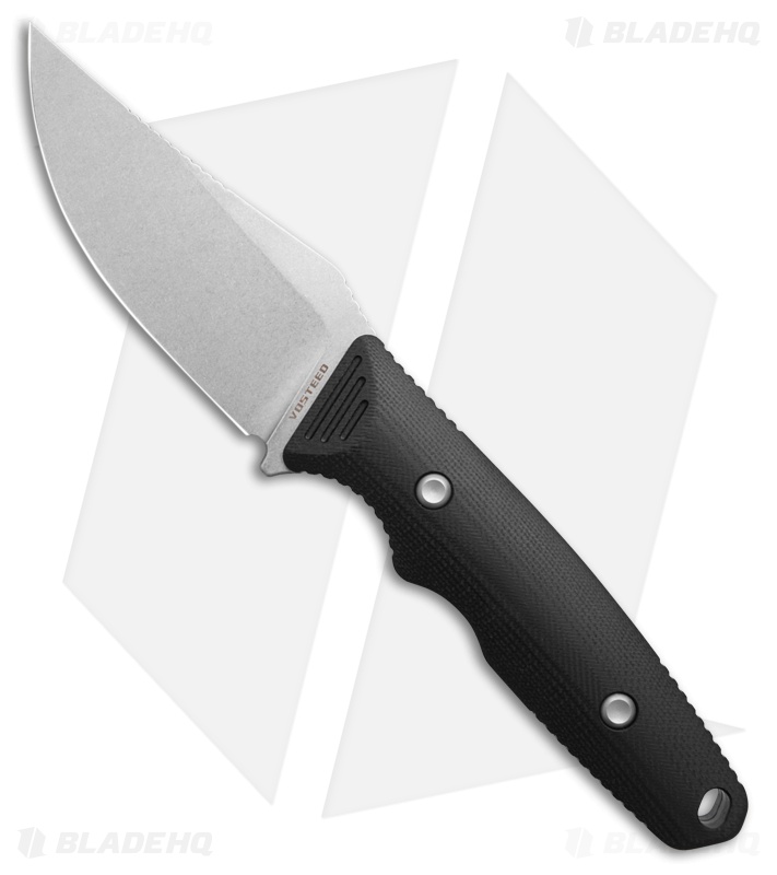 Vosteed H-Back Fixed Blade Knife Black G-10 (2.9" Stonewash Nitro-V)