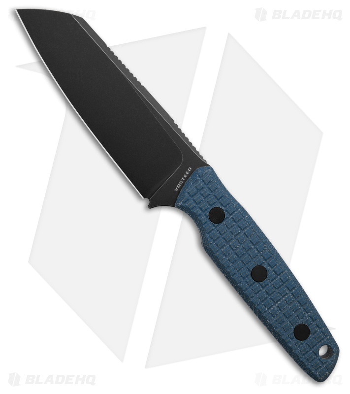 Vosteed Mink Fixed Blade Knife | Blue Micarta + Black SW